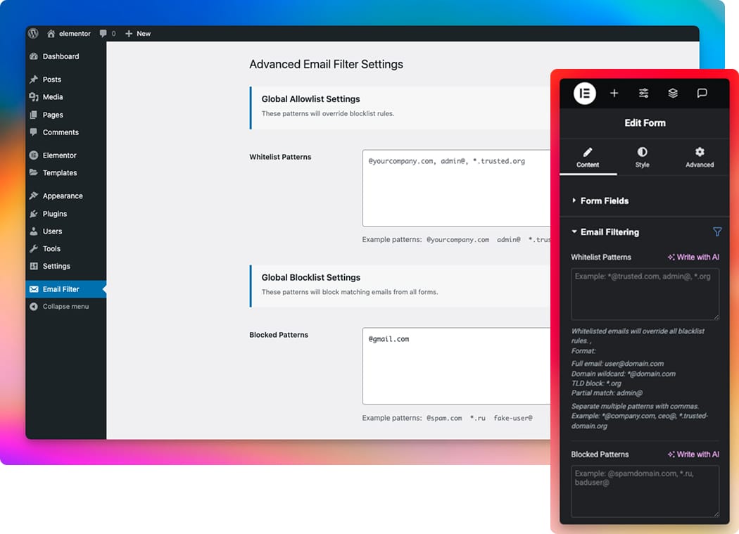 Global & Per-Form Filtering